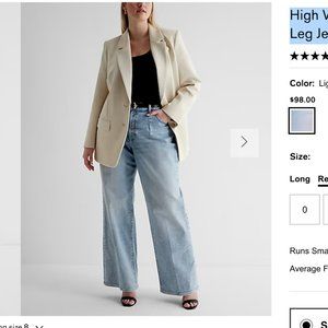 Express High Waisted Pleated Wide Leg Jeans